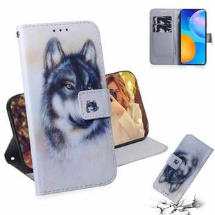 For Huawei P Smart 2021 / Y7a Coloured Drawing Horizontal Flip Leather Case, with Holder & Card Slots & Wallet(White Wolf)