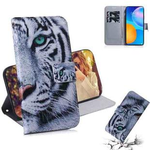 For Huawei P Smart 2021 / Y7a Coloured Drawing Horizontal Flip Leather Case, with Holder & Card Slots & Wallet(Tiger)
