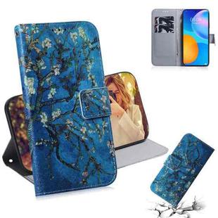 For Huawei P Smart 2021 / Y7a Coloured Drawing Horizontal Flip Leather Case, with Holder & Card Slots & Wallet(Apricot Flower)
