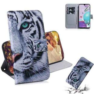 For LG K31 / Aristo 5 Coloured Drawing Horizontal Flip Leather Case, with Holder & Card Slots & Wallet(Tiger)