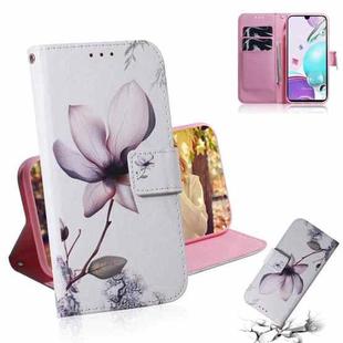 For LG K31 / Aristo 5 Coloured Drawing Horizontal Flip Leather Case, with Holder & Card Slots & Wallet(Magnolia Flower)