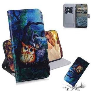 For Nokia 2.4 Coloured Drawing Horizontal Flip Leather Case, with Holder & Card Slots & Wallet(Oil Painting Owl)