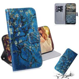 For Nokia 2.4 Coloured Drawing Horizontal Flip Leather Case, with Holder & Card Slots & Wallet(Apricot Flower)