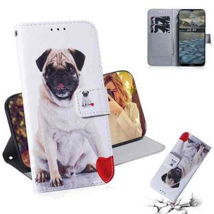 For Nokia 2.4 Coloured Drawing Horizontal Flip Leather Case, with Holder & Card Slots & Wallet(Pug)