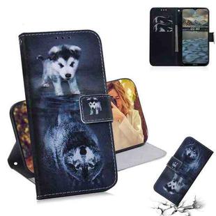 For Nokia 2.4 Coloured Drawing Horizontal Flip Leather Case, with Holder & Card Slots & Wallet(Wolf and Dog)