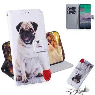 For Nokia 3.4 Coloured Drawing Horizontal Flip Leather Case, with Holder & Card Slots & Wallet(Pug)