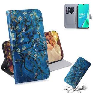 For OPPO A11x / A11 / A5 (2020) / A9 (2020) Coloured Drawing Horizontal Flip Leather Case, with Holder & Card Slots & Wallet(Apricot Flower)