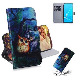 For OPPO A52 / A72 / A92 Coloured Drawing Horizontal Flip Leather Case, with Holder & Card Slots & Wallet(Oil Painting Owl)