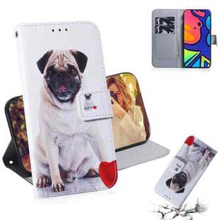 For Samsung Galaxy F41 Coloured Drawing Horizontal Flip Leather Case, with Holder & Card Slots & Wallet(Pug)