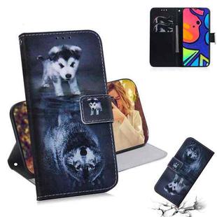 For Samsung Galaxy F41 Coloured Drawing Horizontal Flip Leather Case, with Holder & Card Slots & Wallet(Wolf and Dog)