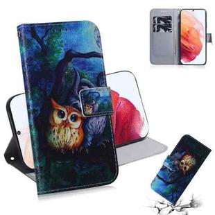 For Samsung Galaxy S21 5G Coloured Drawing Horizontal Flip Leather Case, with Holder & Card Slots & Wallet(Oil Painting Owl)