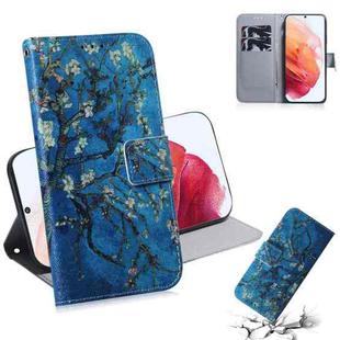 For Samsung Galaxy S21 5G Coloured Drawing Horizontal Flip Leather Case, with Holder & Card Slots & Wallet(Apricot Flower)