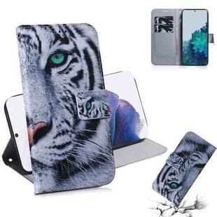 For Samsung Galaxy S21+ 5G Coloured Drawing Horizontal Flip Leather Case, with Holder & Card Slots & Wallet(Tiger)
