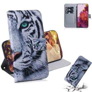 For Samsung Galaxy S21 Ultra 5G Coloured Drawing Horizontal Flip Leather Case, with Holder & Card Slots & Wallet(Tiger)