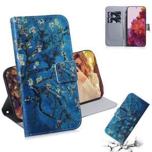 For Samsung Galaxy S21 Ultra 5G Coloured Drawing Horizontal Flip Leather Case, with Holder & Card Slots & Wallet(Apricot Flower)