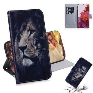 For Samsung Galaxy S21 Ultra 5G Coloured Drawing Horizontal Flip Leather Case, with Holder & Card Slots & Wallet(Lion)