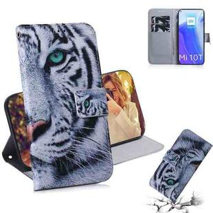 For Xiaomi Mi 10T / 10T Pro 5G Coloured Drawing Horizontal Flip Leather Case, with Holder & Card Slots & Wallet(Tiger)