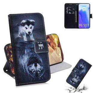 For Xiaomi Mi 10T / 10T Pro 5G Coloured Drawing Horizontal Flip Leather Case, with Holder & Card Slots & Wallet(Wolf and Dog)