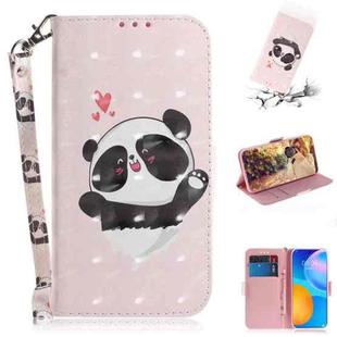 For Huawei P Smart 2021 3D Colored Drawing Horizontal Flip Leather Case with Holder & Card Slots & Wallet & Lanyard(Heart Panda)