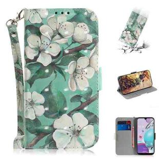 For LG K31 3D Colored Drawing Horizontal Flip Leather Case with Holder & Card Slots & Wallet & Lanyard(Watercolor Flower)