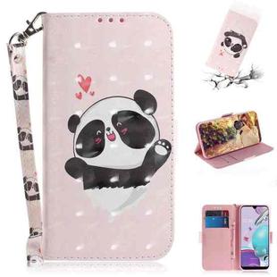 For LG K31 3D Colored Drawing Horizontal Flip Leather Case with Holder & Card Slots & Wallet & Lanyard(Heart Panda)