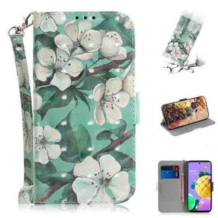 For LG K42 3D Colored Drawing Horizontal Flip Leather Case with Holder & Card Slots & Wallet & Lanyard(Watercolor Flower)