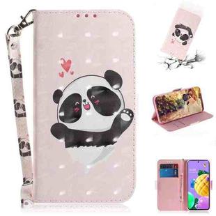 For LG K62 / K52 / Q52 3D Colored Drawing Horizontal Flip Leather Case with Holder & Card Slots & Wallet & Lanyard(Heart Panda)