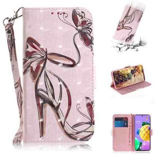 For LG K62 / K52 / Q52 3D Colored Drawing Horizontal Flip Leather Case with Holder & Card Slots & Wallet & Lanyard(Butterfly High-heeled)