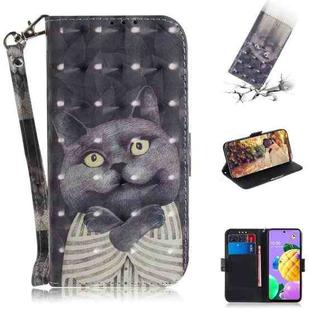 For LG K62 / K52 / Q52 3D Colored Drawing Horizontal Flip Leather Case with Holder & Card Slots & Wallet & Lanyard(Hug Cat)