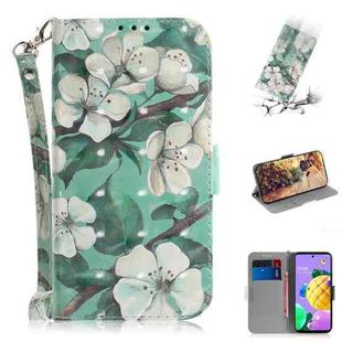 For LG K52 3D Colored Drawing Horizontal Flip Leather Case with Holder & Card Slots & Wallet & Lanyard(Watercolor Flower)