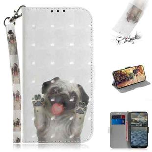 For Nokia 2.4 3D Colored Drawing Horizontal Flip Leather Case with Holder & Card Slots & Wallet & Lanyard(Pug)