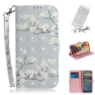 For Nokia 2.4 3D Colored Drawing Horizontal Flip Leather Case with Holder & Card Slots & Wallet & Lanyard(Magnolia)