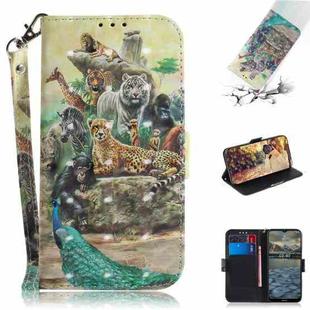 For Nokia 2.4 3D Colored Drawing Horizontal Flip Leather Case with Holder & Card Slots & Wallet & Lanyard(Zoo)