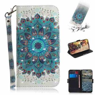 For Nokia 2.4 3D Colored Drawing Horizontal Flip Leather Case with Holder & Card Slots & Wallet & Lanyard(Peacock Wreath)
