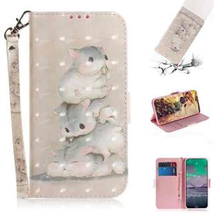 For Nokia 3.4 3D Colored Drawing Horizontal Flip Leather Case with Holder & Card Slots & Wallet & Lanyard(Squirrels)