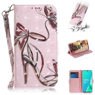 For OPPO A5 2020 3D Colored Drawing Horizontal Flip Leather Case with Holder & Card Slots & Wallet & Lanyard(Butterfly High-heeled)