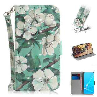 For OPPO A52 3D Colored Drawing Horizontal Flip Leather Case with Holder & Card Slots & Wallet & Lanyard(Watercolor Flower)