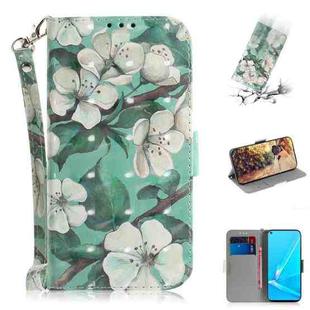 For OPPO A72 3D Colored Drawing Horizontal Flip Leather Case with Holder & Card Slots & Wallet & Lanyard(Watercolor Flower)