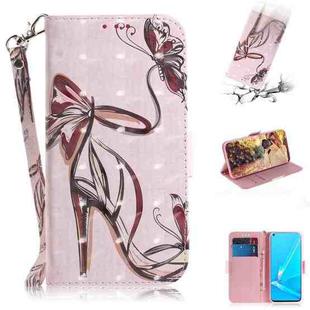 For OPPO A72 3D Colored Drawing Horizontal Flip Leather Case with Holder & Card Slots & Wallet & Lanyard(Butterfly High-heeled)