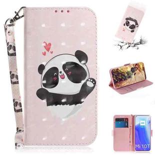 For Xiaomi Mi 10T Pro 5G 3D Colored Drawing Horizontal Flip Leather Case with Holder & Card Slots & Wallet & Lanyard(Heart Panda)