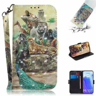 For Xiaomi Mi 10T Pro 5G 3D Colored Drawing Horizontal Flip Leather Case with Holder & Card Slots & Wallet & Lanyard(Zoo)