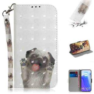 For Xiaomi Mi 10T 5G 3D Colored Drawing Horizontal Flip Leather Case with Holder & Card Slots & Wallet & Lanyard(Pug)