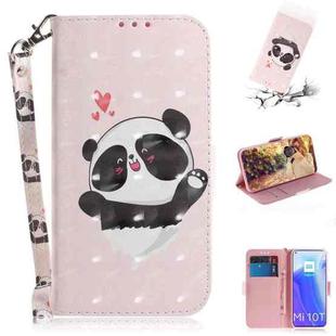 For Xiaomi Mi 10T 5G 3D Colored Drawing Horizontal Flip Leather Case with Holder & Card Slots & Wallet & Lanyard(Heart Panda)