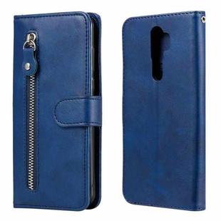 For OPPO A9 (2020) / A5 (2020) Fashion Calf Texture Zipper Horizontal Flip Leather Case with Holder & Card Slots & Wallet(Blue)