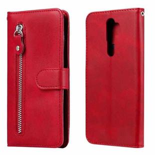 For OPPO A9 (2020) / A5 (2020) Fashion Calf Texture Zipper Horizontal Flip Leather Case with Holder & Card Slots & Wallet(Red)