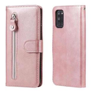 For OPPO A52 / A72 / A92 Fashion Calf Texture Zipper Horizontal Flip Leather Case with Holder & Card Slots & Wallet(Rose Gold)