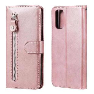 For OPPO Realme 7 Pro Fashion Calf Texture Zipper Horizontal Flip Leather Case with Holder & Card Slots & Wallet(Rose Gold)