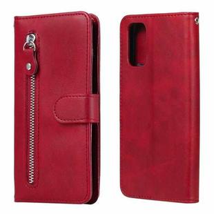 For OPPO Realme 7 Pro Fashion Calf Texture Zipper Horizontal Flip Leather Case with Holder & Card Slots & Wallet(Red)