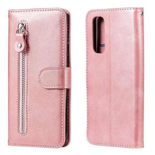 For OPPO Realme 7 Fashion Calf Texture Zipper Horizontal Flip Leather Case with Holder & Card Slots & Wallet(Rose Gold)