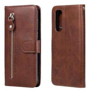 For OPPO Realme 7 Fashion Calf Texture Zipper Horizontal Flip Leather Case with Holder & Card Slots & Wallet(Brown)